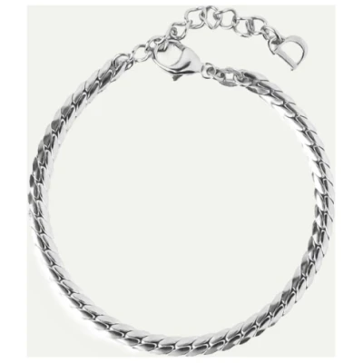 Dear Darling Berlin Damen vegan Armband Elegant Flachpanzer Silber