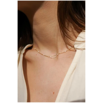 Dear Darling Berlin Damen vegan Choker Color Pop Mini-Perlen Emaille Weiß Sand