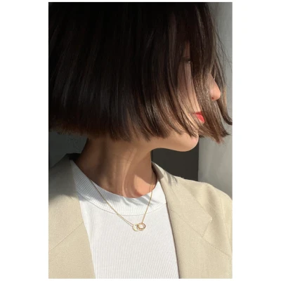 Dear Darling Berlin Damen vegan Halskette Doppelring Gold