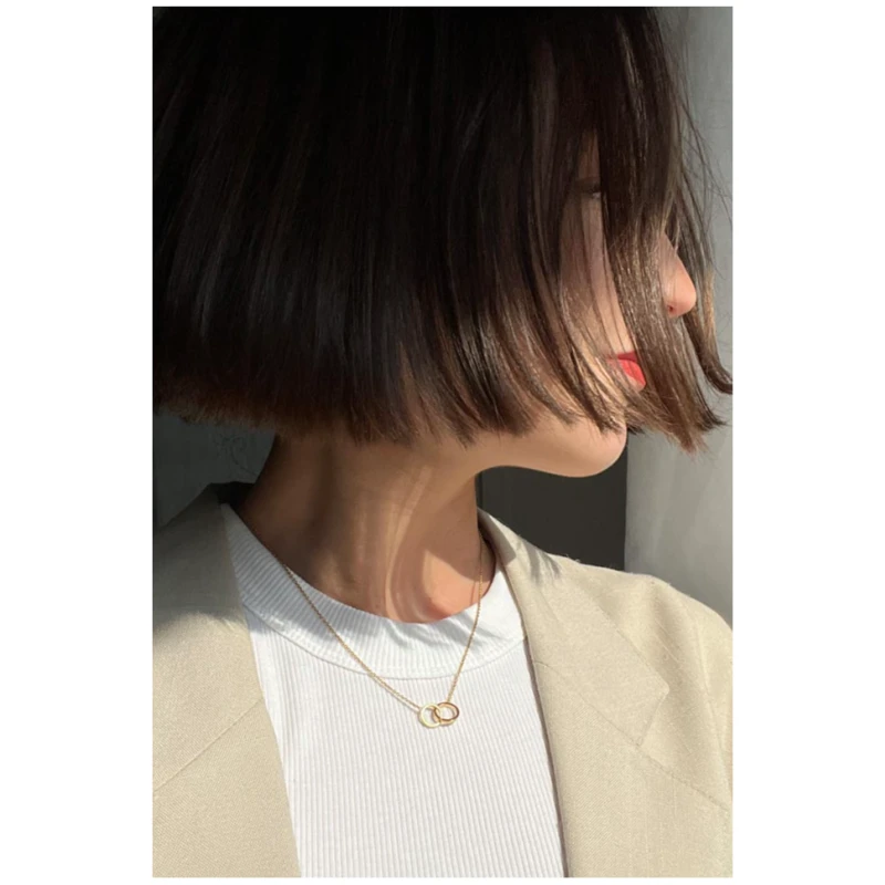 Dear Darling Berlin Damen vegan Halskette Doppelring Gold
