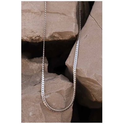 Dear Darling Berlin Damen vegan Halskette Elegant Flache Platte Silber