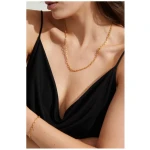 Dear Darling Berlin Damen vegan Halskette Langer Anker Gold
