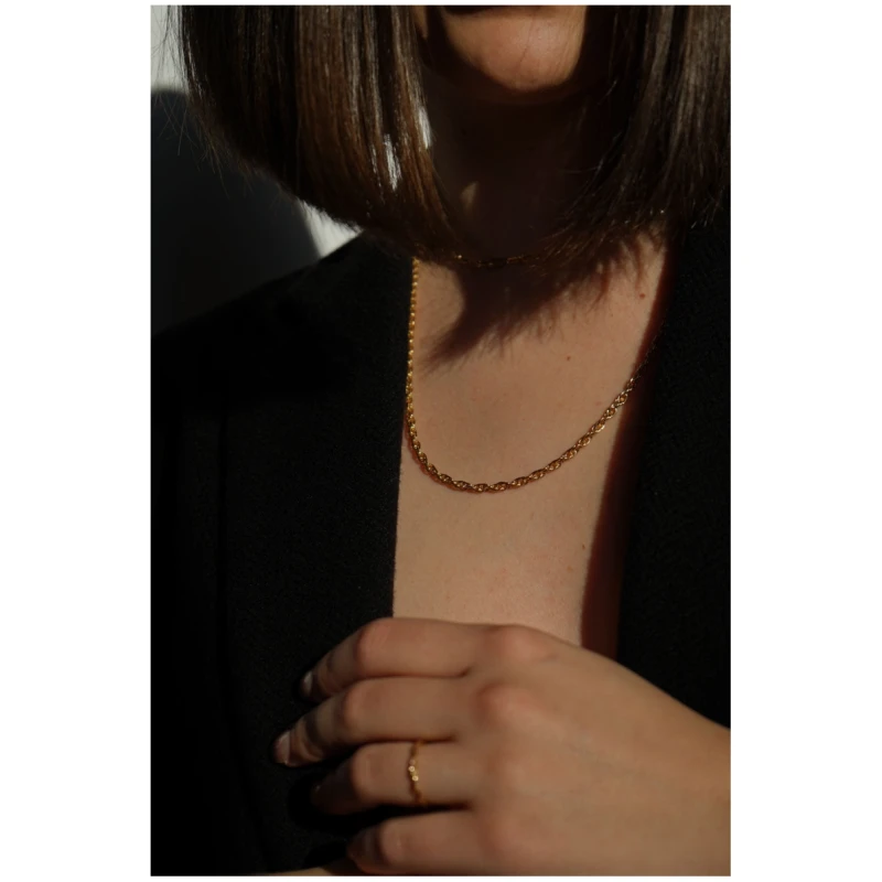 Dear Darling Berlin Damen vegan Halskette Langer Doppelanker Gold