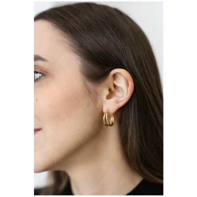 Dear Darling Berlin Damen vegan Ohrringe Double Hoop Essential Gold
