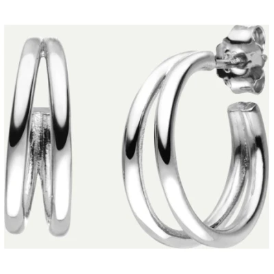 Dear Darling Berlin Damen vegan Ohrringe Double Hoop Essential Silber
