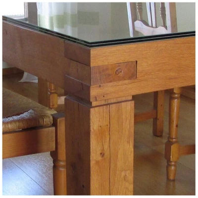 Die Schreiner Christoph Siegel Exclusiver Esstisch mit Glasplatte- Eiche - Massiv