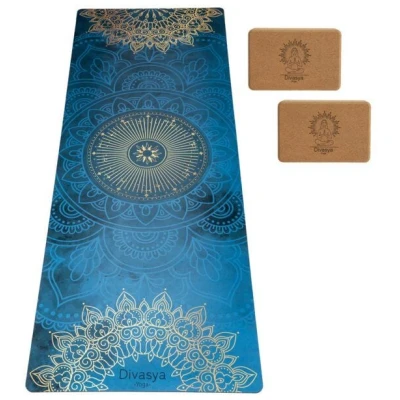Divasya Yoga Starter-Set: Yogamatte mit Schutzhülle & 2 Blöcken