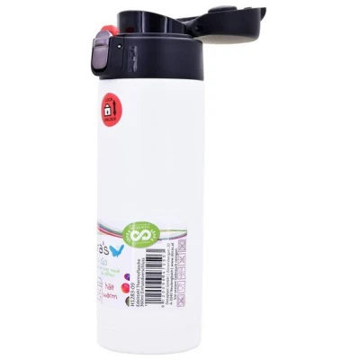 Dora's Thermobecher mit Einhandverschluss (360ml) in Weiß aus Edelstahl