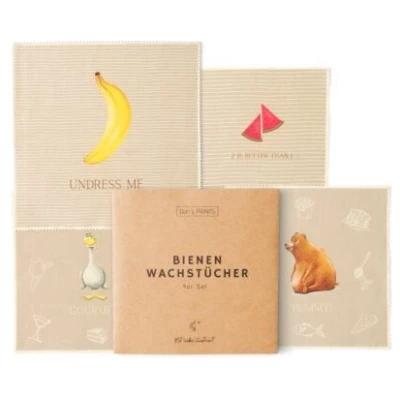Dori's Prints Bienenwachstücher für Lebensmitte l 4er Pack Wachspapier |