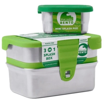 ECOlunchbox Lunchbox | Blue Water Bento | 3-in-1 Splash Box