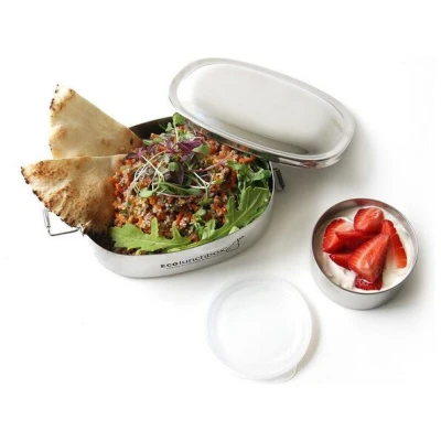 ECOlunchbox Oval, 2-teilige Brotdose aus Edelstahl