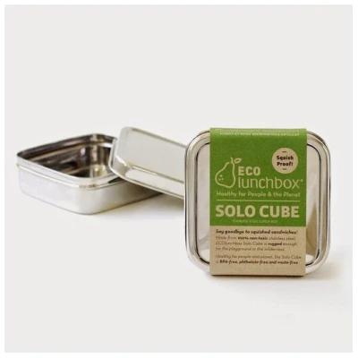 ECOlunchbox Solo Cube, quadratische Brotdose aus Edelstahl