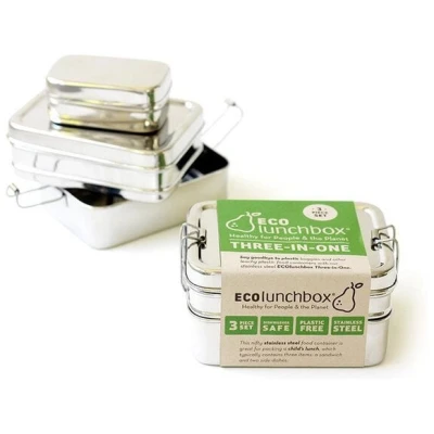 ECOlunchbox Three-in-One, 3-teilige Brotdose aus Edelstahl