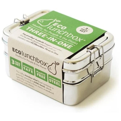 ECOlunchbox Three-in-One, 3-teilige Brotdose aus Edelstahl
