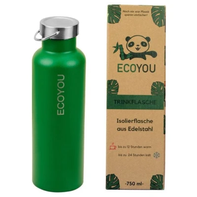 EcoYou® Edelstahl Trinkflasche Isolierflasche 750 ml Thermosflasche