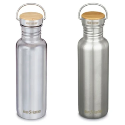 Edelstahl Trinkflasche Reflect 532ml mit Bambus Schraubverschluss "Matt"