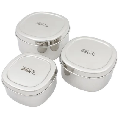 Edelstahlbehälter - 3er Set