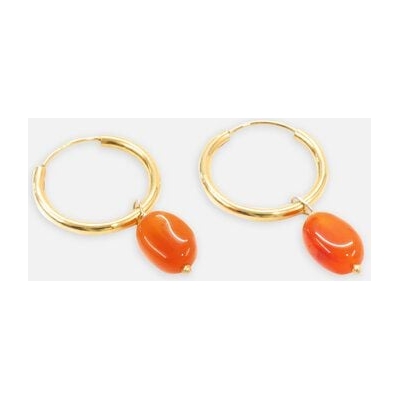 El Puente Creolen 925er Silber (1,76 g), Karneol, vergoldet, ⌀ 1,8 cm, L 3 cm