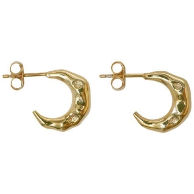 El Puente Kleine Creolen 925er Silber (4,15 g), vergoldet, ⌀ 1,5 cm