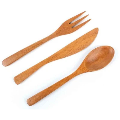 El Puente Zero Waste "To-Go" Geschenk-Set mit Bienenwachstüchern und Holz Besteck