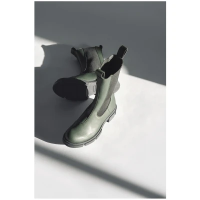 Ella & Witt Damen vegan Stiefel Karen Dunkelgrün