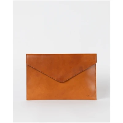 Envelope Laptop Sleeve 13" - Cognac Classic Leather - Envelope Sleeve With Magnetic Closure
