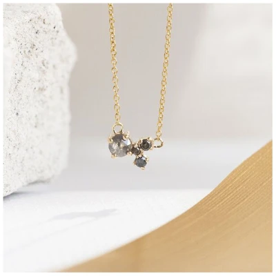 Eppi Cluster-Kette mit Salt and Pepper Diamanten Millie