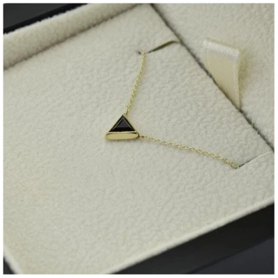 Eppi Goldene Halskette mit schwarzem Diamant Baya
