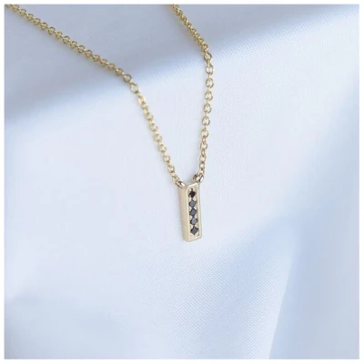 Eppi Goldene Kette mit schwarzen Diamanten Narcisa