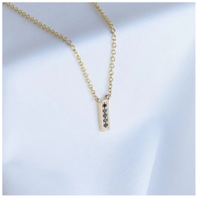 Eppi Goldene Kette mit schwarzen Diamanten Narcisa