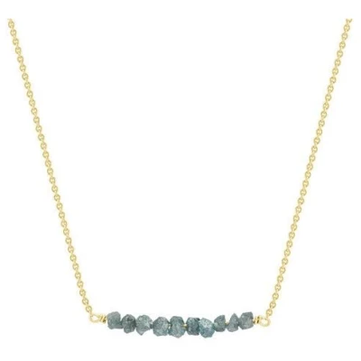 Eppi Goldener Choker mit blauen ungeschliffenen Diamanten Inaku