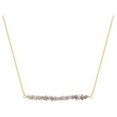 Eppi Goldener Choker mit rosa ungeschliffenen Diamanten Wandalee