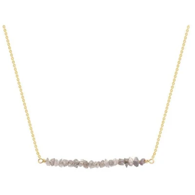 Eppi Goldener Choker mit rosa ungeschliffenen Diamanten Wandalee