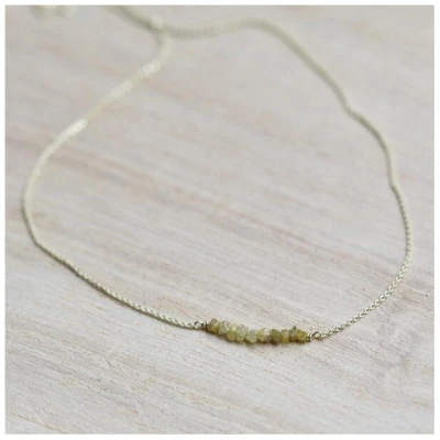Eppi Goldener Choker mit ungeschliffenen gelben Diamanten Inaku