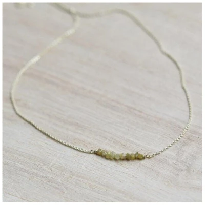 Eppi Goldener Choker mit ungeschliffenen gelben Diamanten Inaku