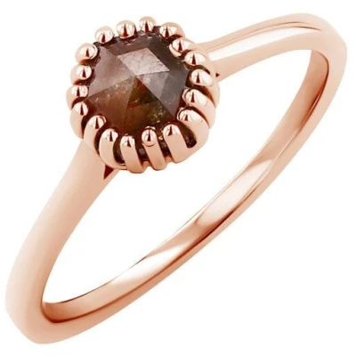 Eppi Goldring mit sechseckigem Salt and Pepper Diamanten Osian