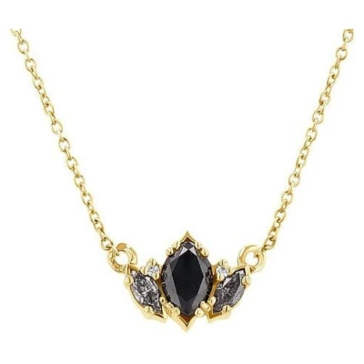 Eppi Halskette mit Salt and Pepper Diamanten in Marquise Form Everline