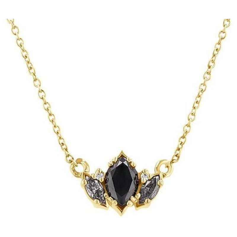 Eppi Halskette mit Salt and Pepper Diamanten in Marquise Form Everline