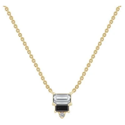 Eppi Kette mit Anhänger mit einem Moissanit und Salt and Pepper Diamanten Ivano