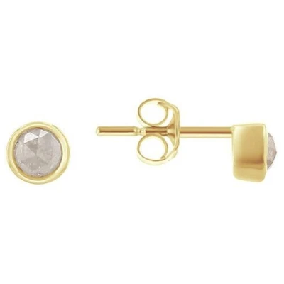 Eppi Minimalistische Ohrstecker mit Salt and Pepper Diamanten in Bezelfassung Tofine