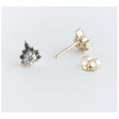 Eppi Ohrringe mit Moissaniten und Salt and Pepper Diamanten Kruno