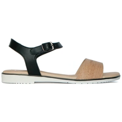 FAIRMA ETHICAL DESIGN Damen vegan Sandalen Maam Kork Schwarz & Camel