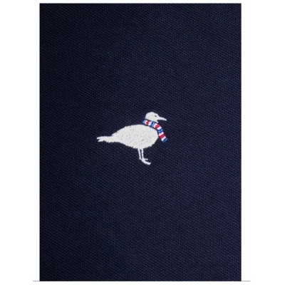 FÄDD Herren Poloshirt Bio-Baumwolle "HOLZBEIN Möwe" Navy/ Blau