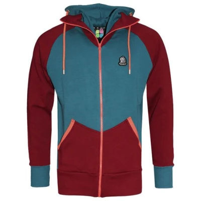 FÄDD Herren Sweatjacke aus Bio-Baumwolle "Troijer Z Heimat" Rot Türkis