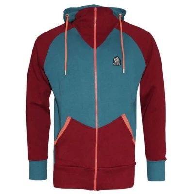 FÄDD Herren Sweatjacke aus Bio-Baumwolle "Troijer Z Heimat" Rot Türkis