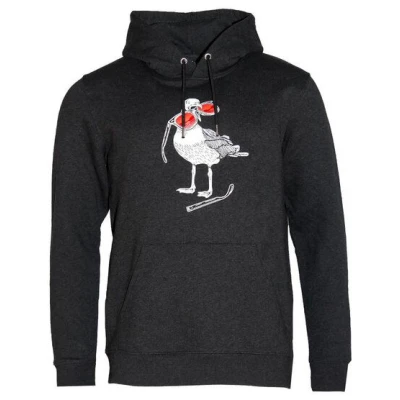 FÄDD Herren Sweatshirt Hoodie Bio-Baumwolle "Hipster Haps Möwe" Grau/ Blau