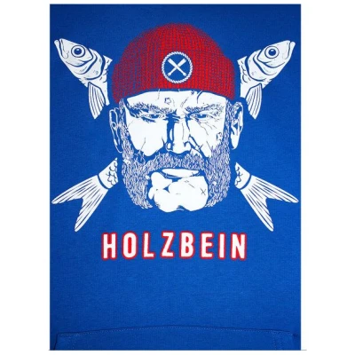 FÄDD Herren Sweatshirt Hoodie aus Bio-Baumwolle "Holzbein" Blau
