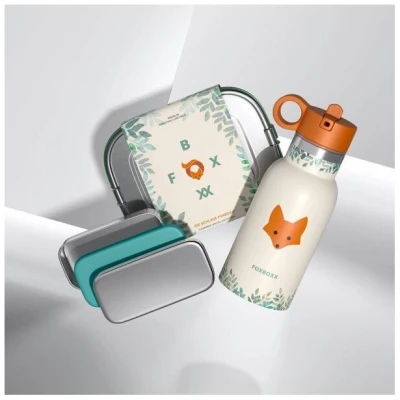 FOXBOXX Schulset,- FOX Special Lunchbox 800/1200ml Edelstahl, SnackBox, Flasche
