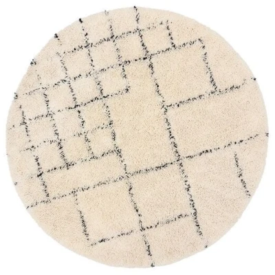 Fable & Loom Runder Hochflor Wollteppich | AMINE