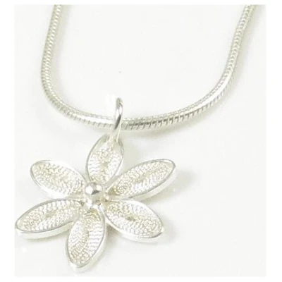 Filigrana Schmuck Schlangenkette mit Silberelement Jasminblüte 40 cm